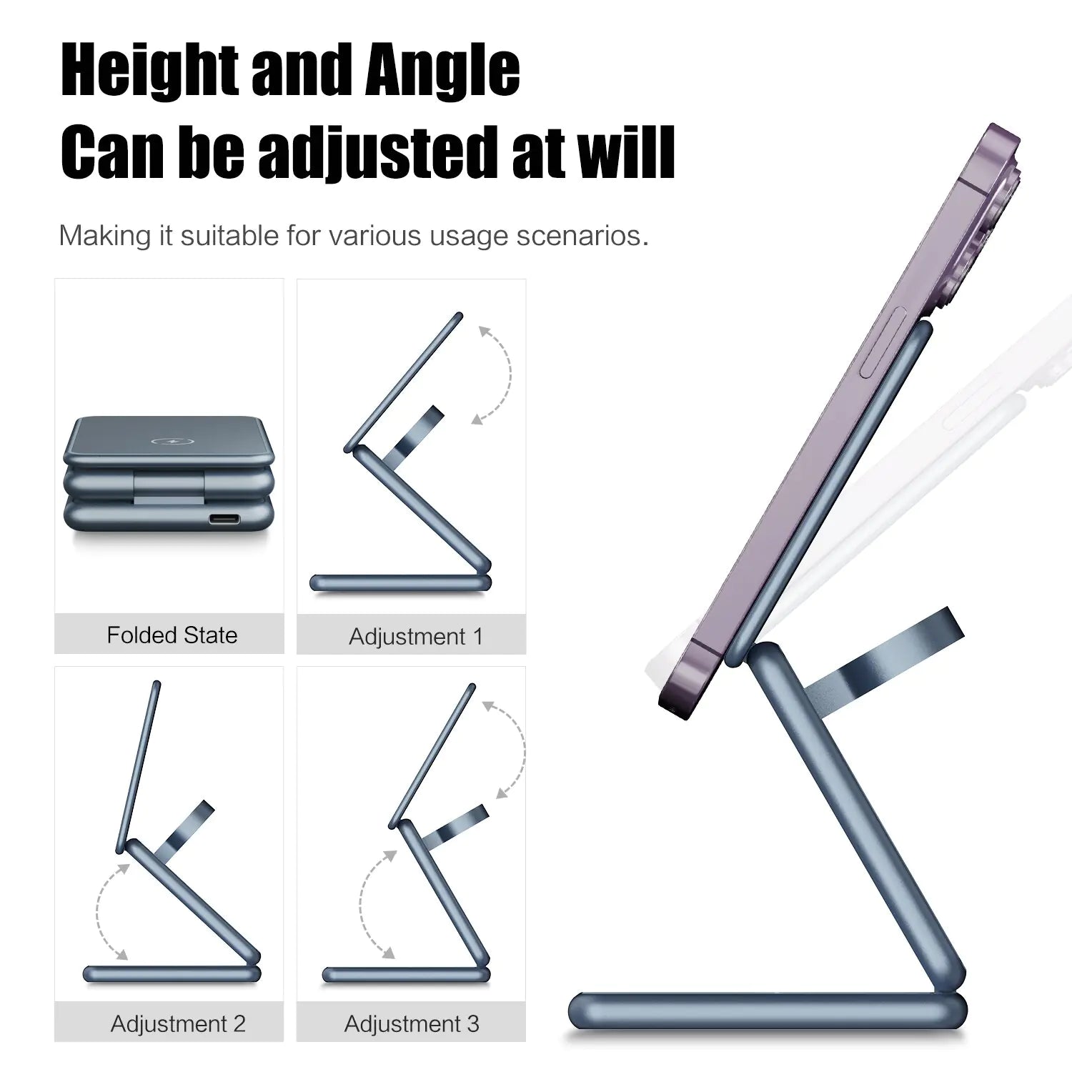 Adjustable Gizmo Gadgets 30W fast charging station for versatile usage scenarios and optimal angle settings