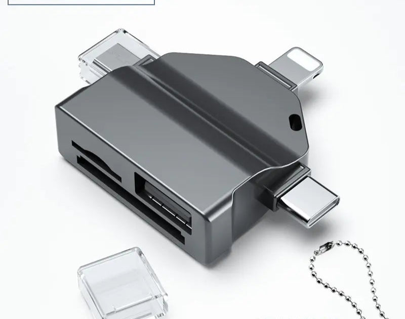 Gizmo Gadgets 7-in-1 OTG card reader with multiple ports for easy data transfer and storage expansion