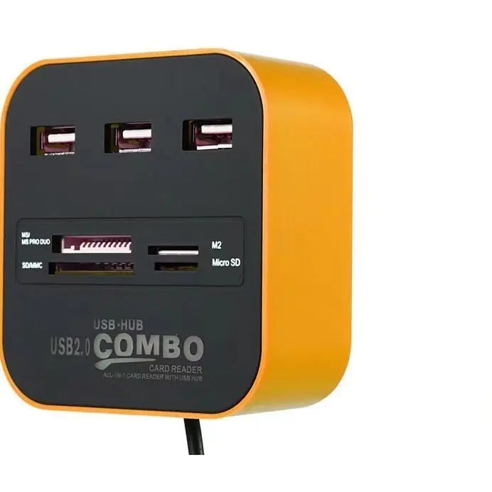 帶有 3 個連接埠和讀卡機的 USB 集線器組合