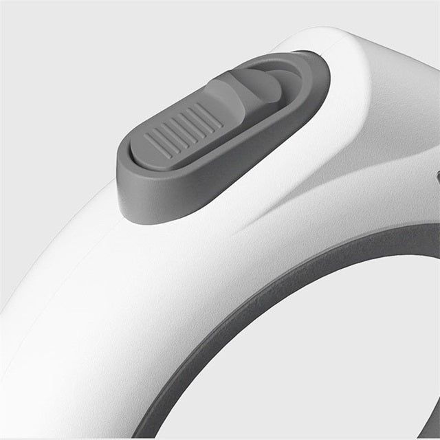 Automatic retractable LED dog leash handle with a comfortable grip and control button