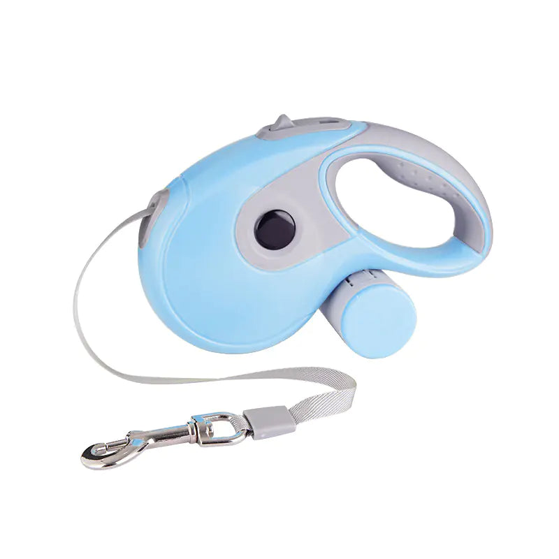 Gizmo Gadgets automatic retractable pet leash in blue with ergonomic handle for easy control