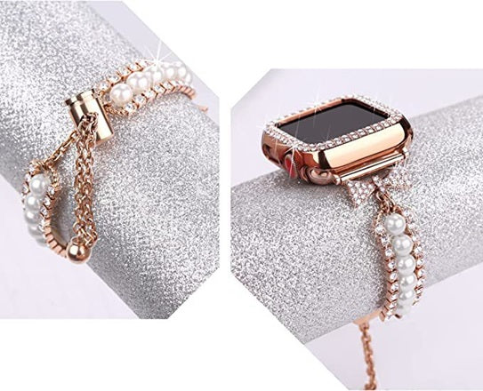 適用於 Apple Watch 的智慧手錶珍珠錶帶