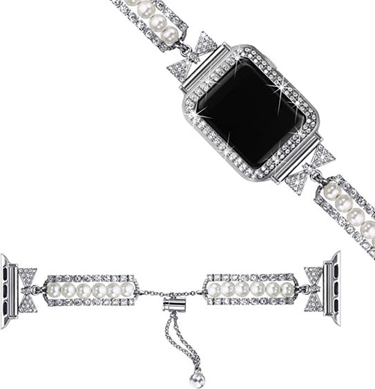適用於 Apple Watch 的智慧手錶珍珠錶帶