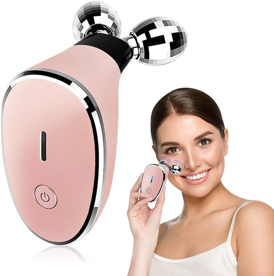 Gizmo Gadgets Electric Facial Massage Roller in pink for skin rejuvenation and relaxation