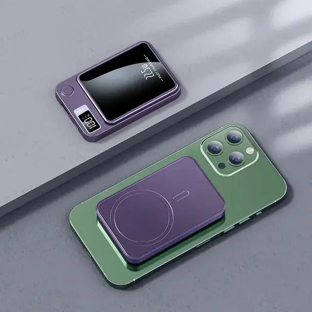 Gizmo Gadgets fast MagSafe phone charger featuring sleek design and LED display for charging compatibility