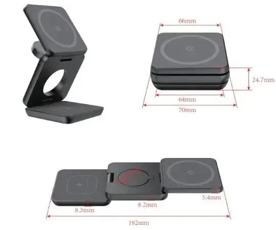 Gizmo Gadgets foldable wireless charger with adjustable stand for convenient charging on the go