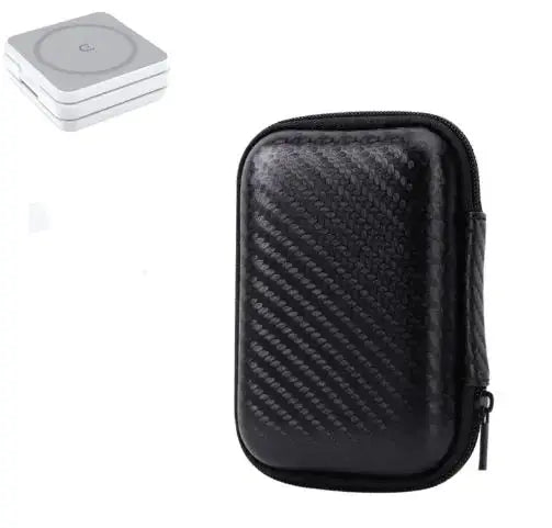 Gizmo Gadgets foldable wireless charger in a sleek black case for easy portability and storage