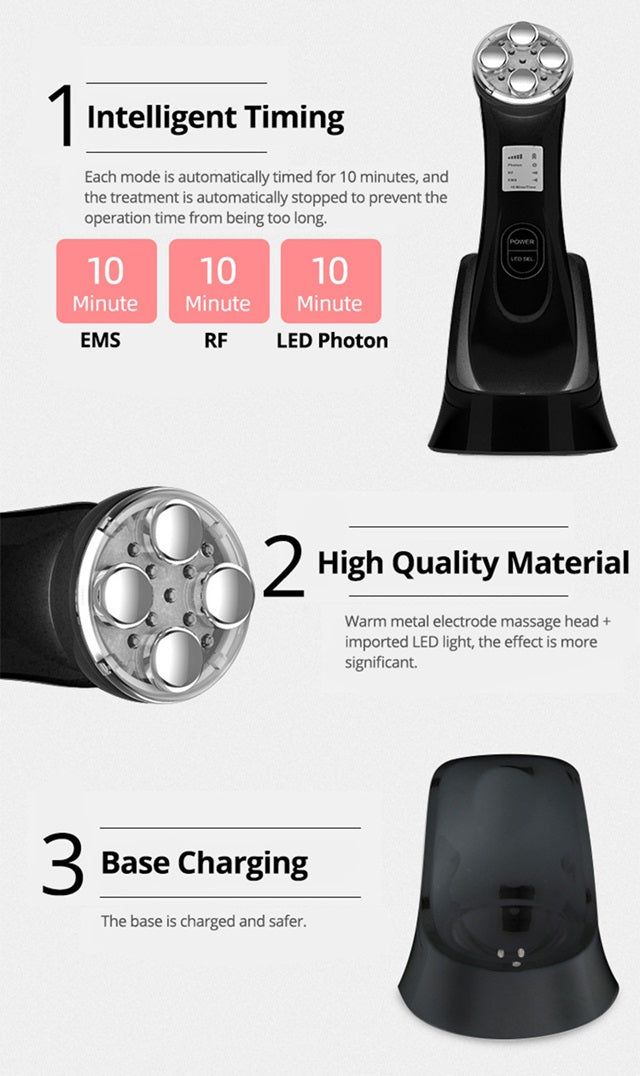 Gizmo Gadgets Ion import beauty device with intelligent timing and warm metal electrode head