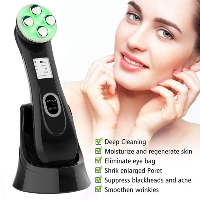 Ion import beauty device for deep cleaning, moisturizing, and reducing wrinkles and acne