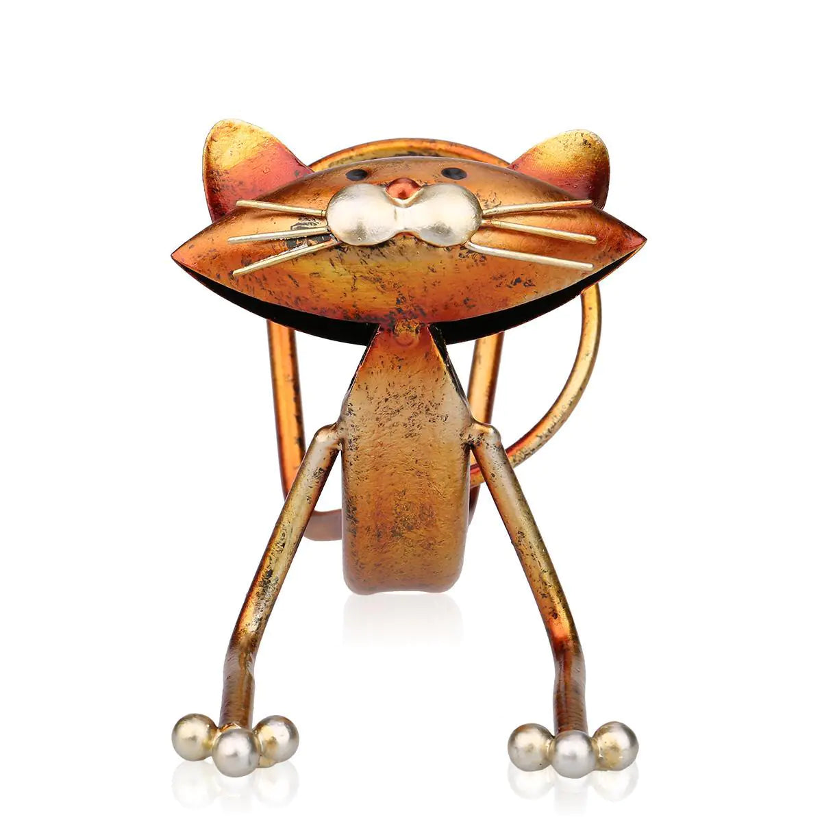 Whimsical modern metal yoga cat wine rack in playful cat design for stylish wine storage