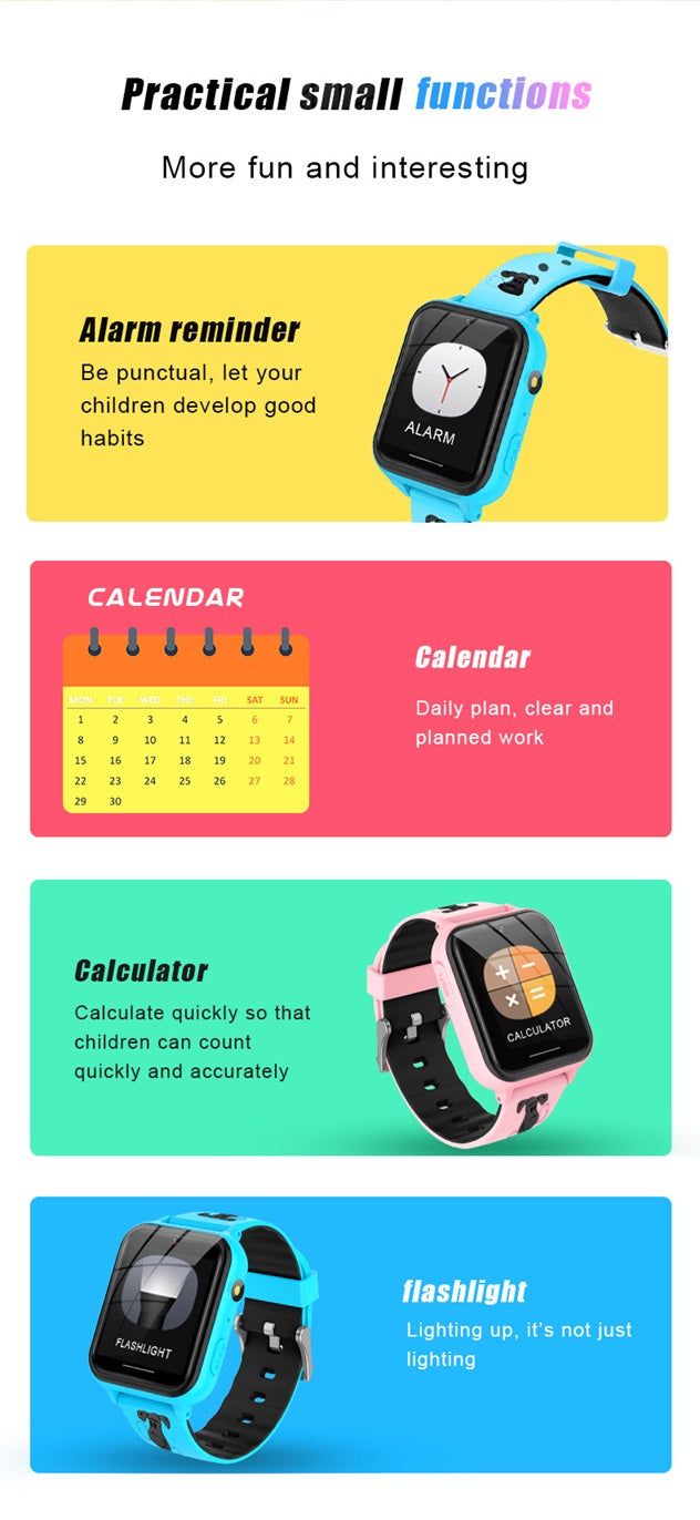 Gizmo Gadgets multilingual childrens smart watch with alarm, calendar, calculator, and flashlight features