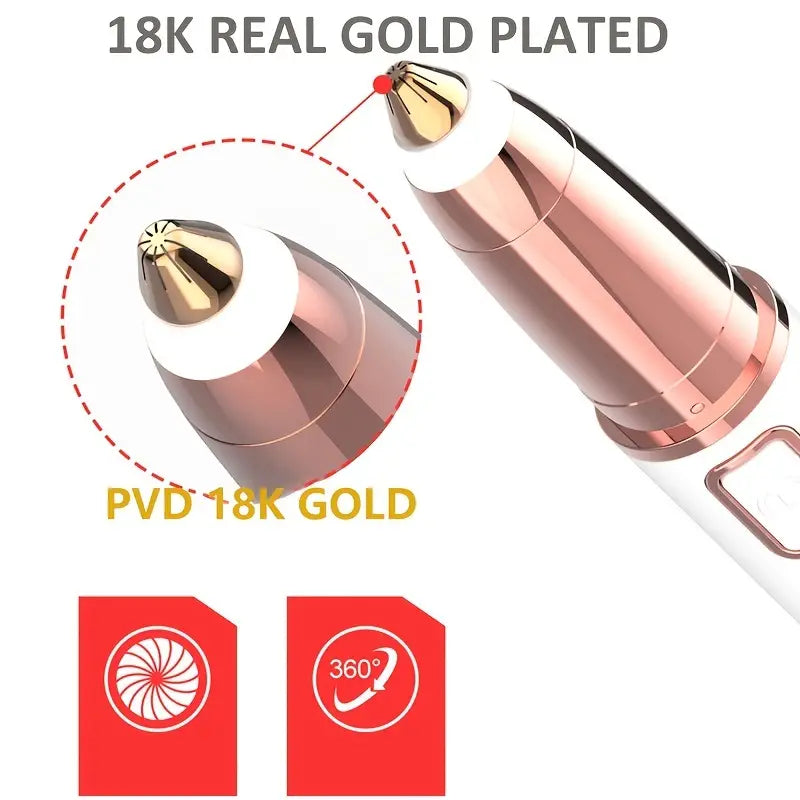 Gizmo Gadgets 18K Gold Plated Painless Eyebrow Hair Remover with 360-Degree Design for Effortless Grooming
