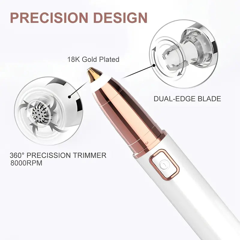 Gizmo Gadgets painless eyebrow hair remover with 360 precision trimmer and dual-edge blade for easy grooming