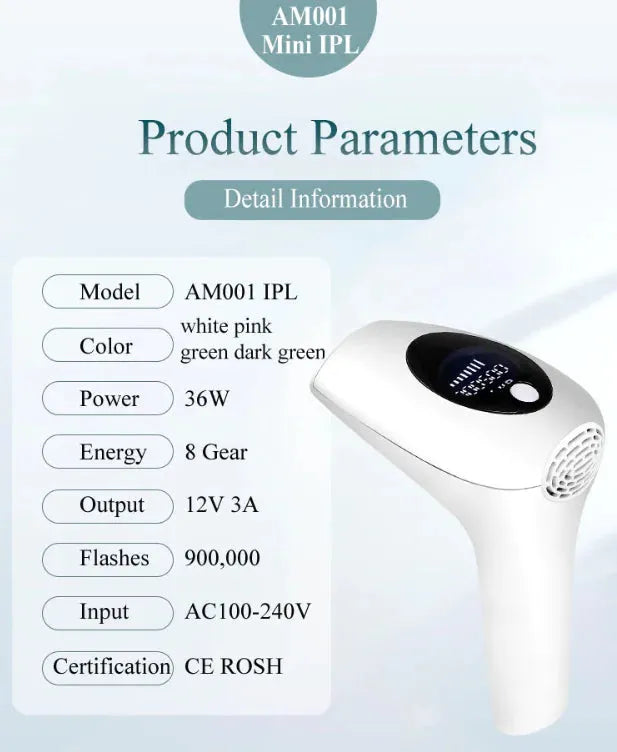 Gizmo Gadgets AM001 Mini IPL Device for painless home laser hair removal featuring adjustable settings