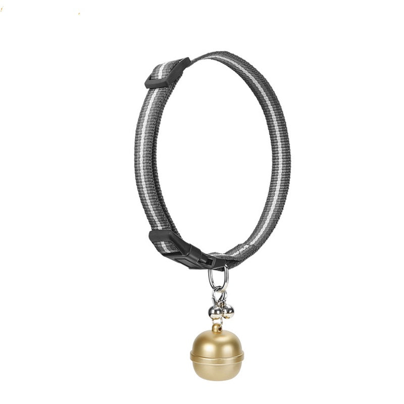 Gizmo Gadgets Adjustable Pet Collar with Gold Bell and Pet GPS tracker for easy pet tracking