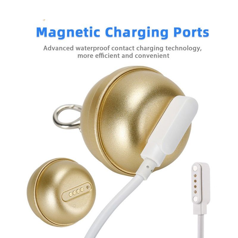 Gold pet GPS tracker with magnetic charging ports for efficient and waterproof use