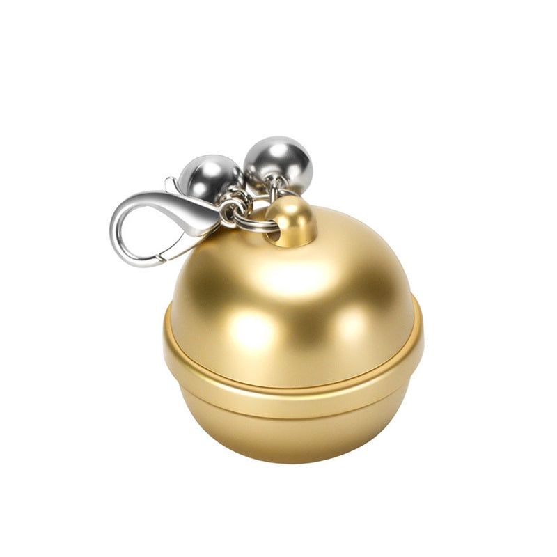 Gold pet GPS tracker with a sleek design and durable casing for pet safety