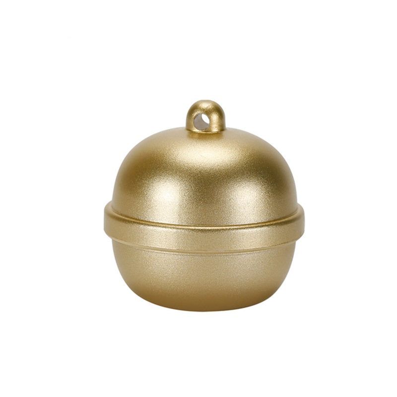 Gold pet GPS tracker in a round compact design for easy attachment to pet collars