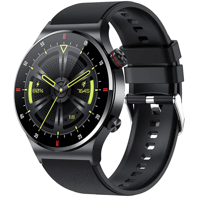 QW33 smart watch with pedometer featuring a sleek design and vibrant display for fitness tracking