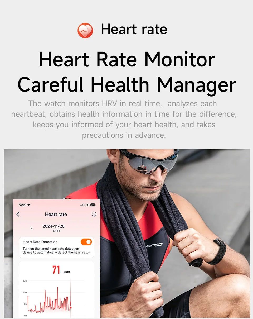 Smart sports bracelets for fitness displaying heart rate monitoring and health management features