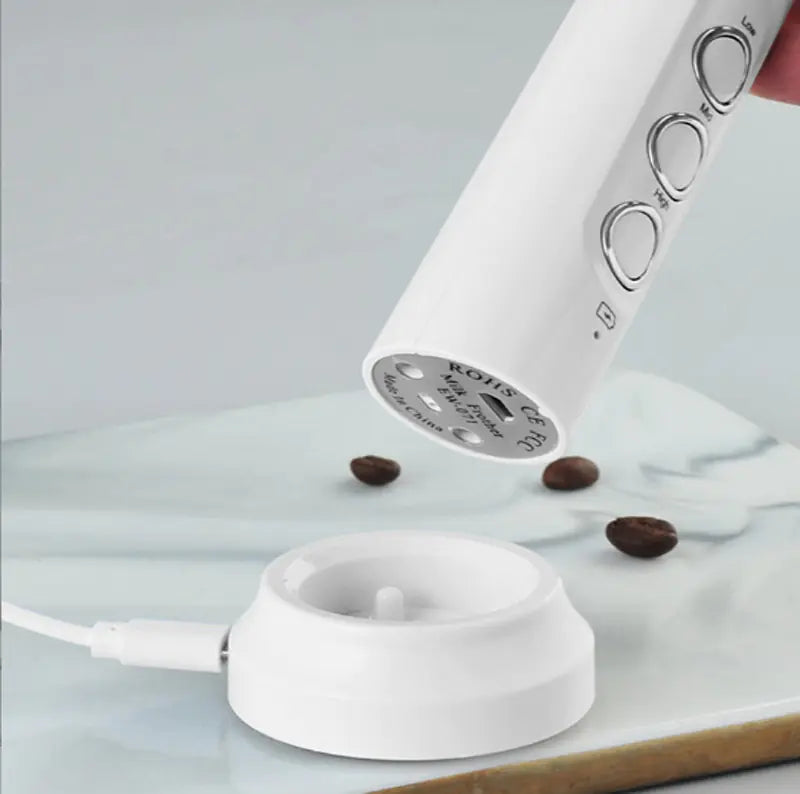 Gizmo Gadgets USB rechargeable milk frother with base for effortless milk frothing
