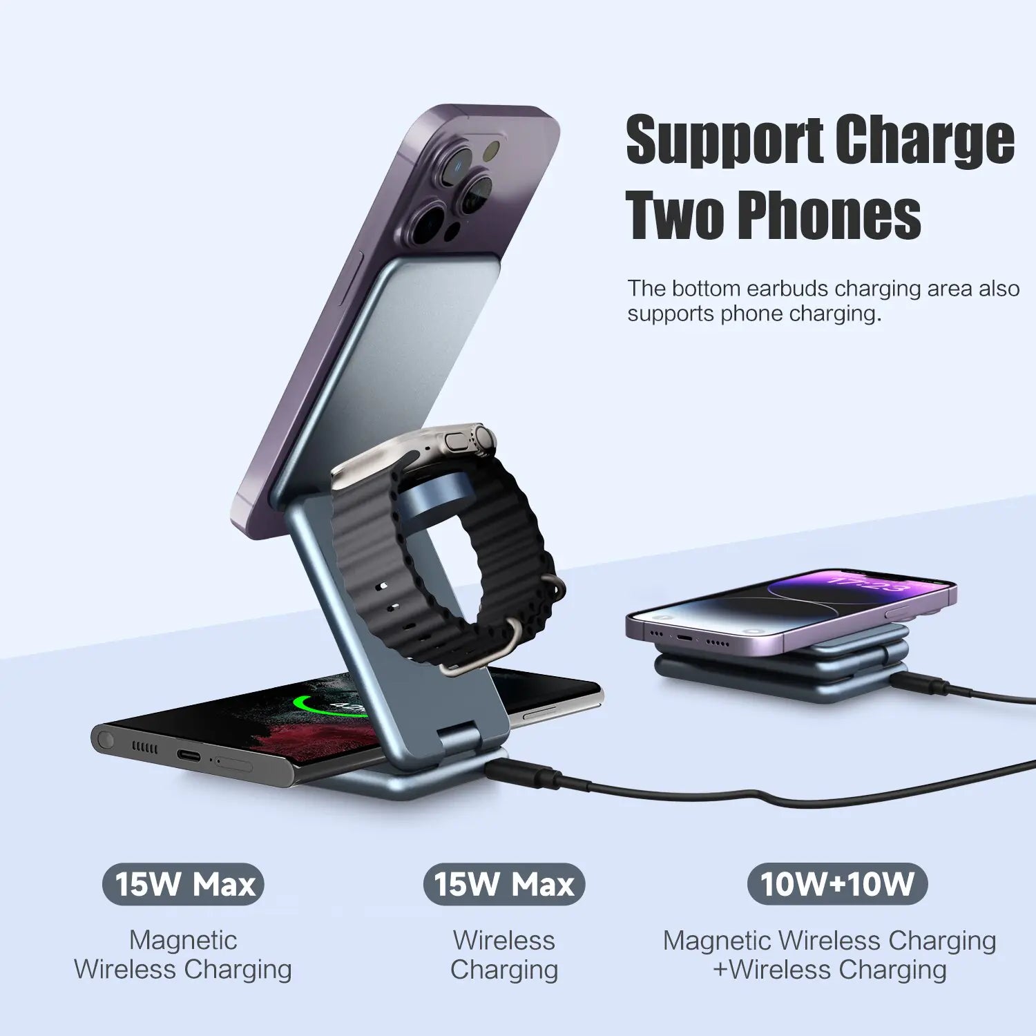 30W Magnetic Wireless Charger 3-in-1 - Gizmo Gadgets