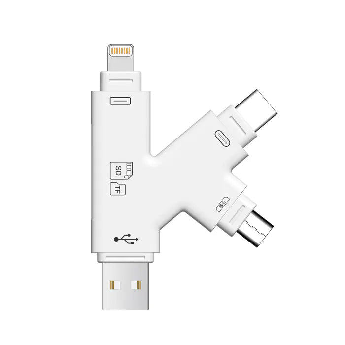 適用於 Apple 裝置的四合一 OTG 讀卡機