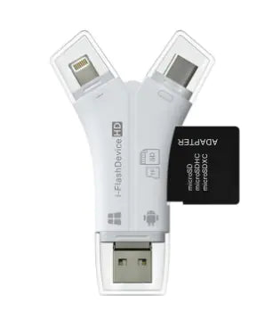 適用於 Apple 裝置的四合一 OTG 讀卡機