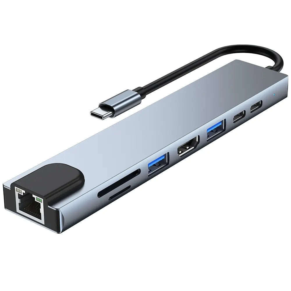 8 合 1 USB C 集線器，附 4K HDMI 和讀卡機