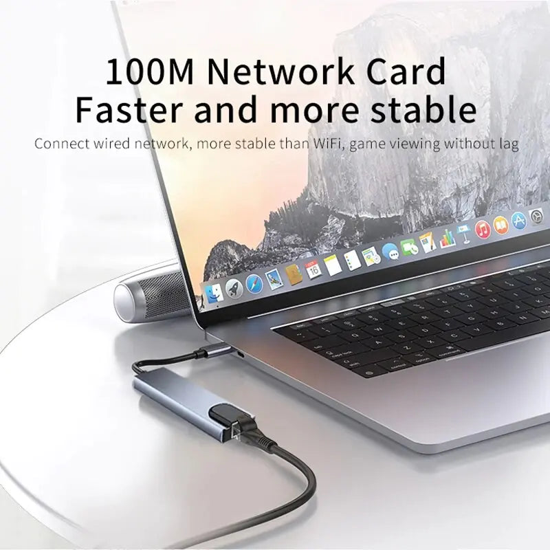 8 合 1 USB C 集線器，附 4K HDMI 和讀卡機