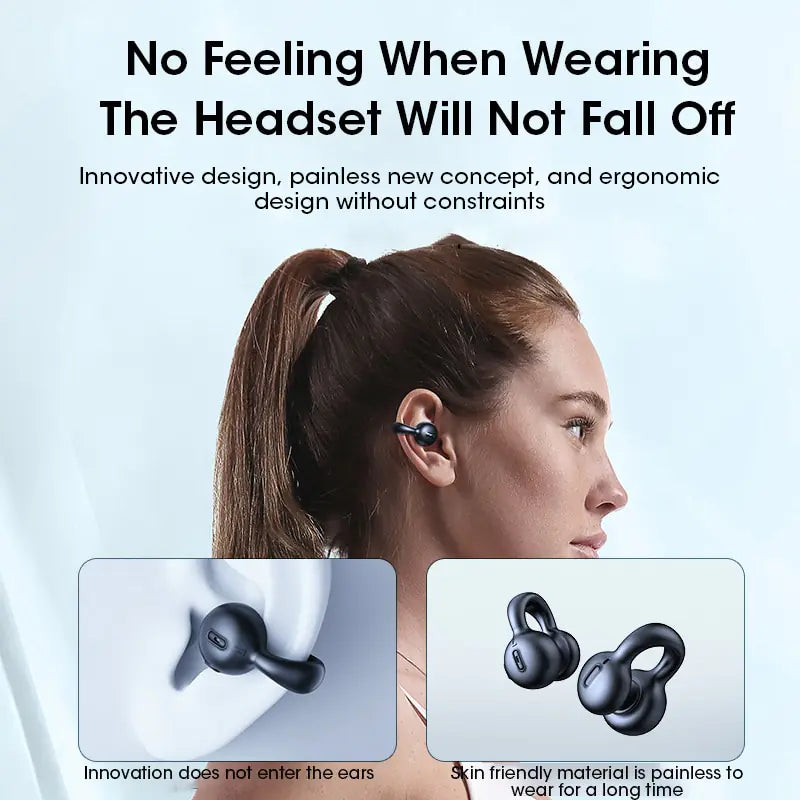 Bone Conduction Wireless Bluetooth Ear-Clip Earbuds - Gizmo Gadgets