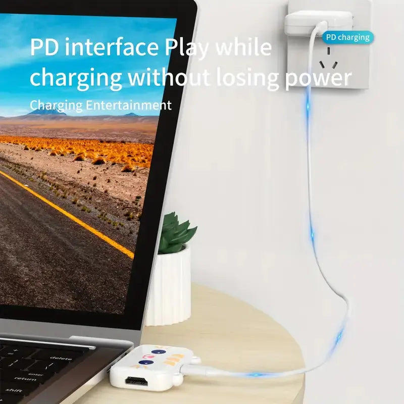 高品質三合一 USB 集線器和 4K HDMI 轉換器