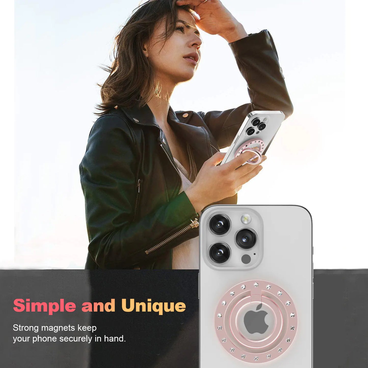 適用於 iPhone 的 MagSafe 環形支架，搭配 N52 磁鐵（薄型）