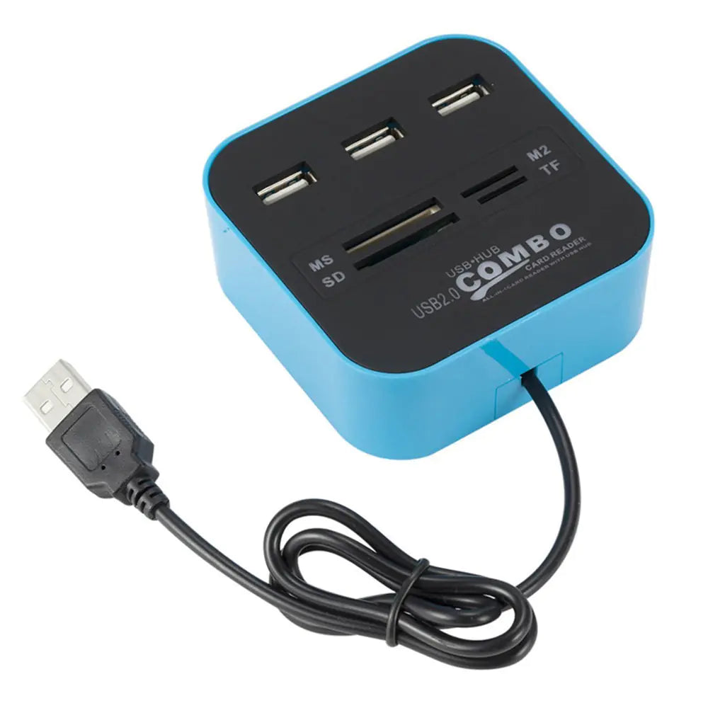 帶有 3 個連接埠和讀卡機的 USB 集線器組合