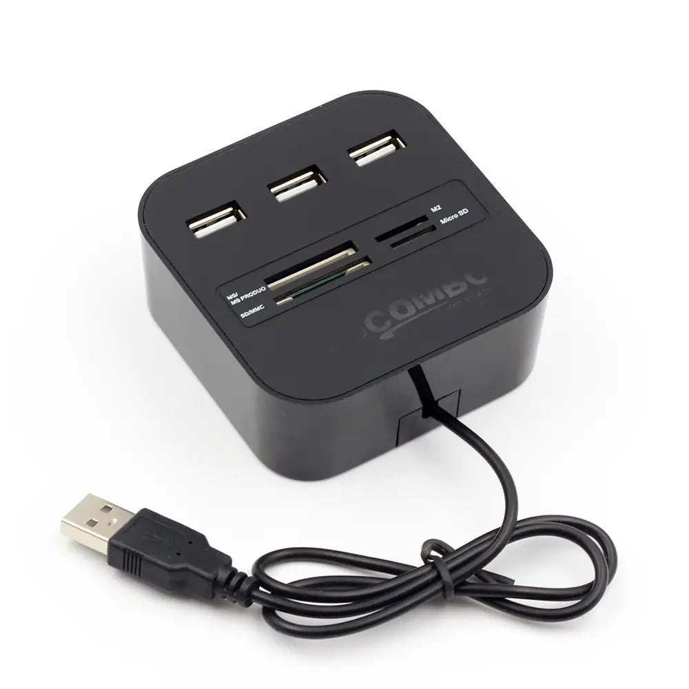 帶有 3 個連接埠和讀卡機的 USB 集線器組合
