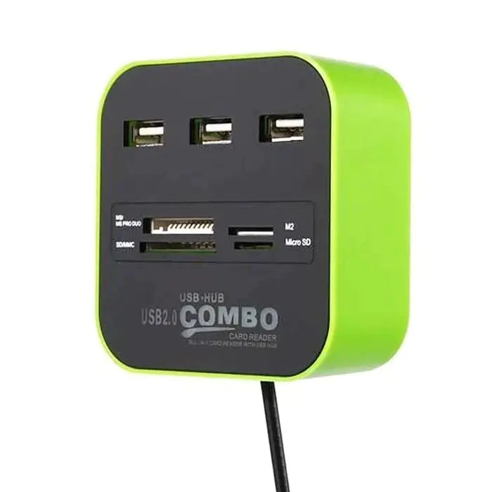帶有 3 個連接埠和讀卡機的 USB 集線器組合