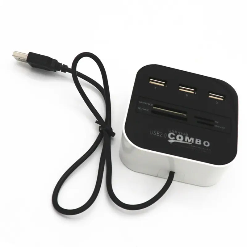 帶有 3 個連接埠和讀卡機的 USB 集線器組合