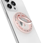 Stylish MagSafe ring stand for iPhone with crystal accents for secure grip and easy handling