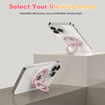 Adjustable MagSafe ring stand for iPhone providing a comfortable viewing angle