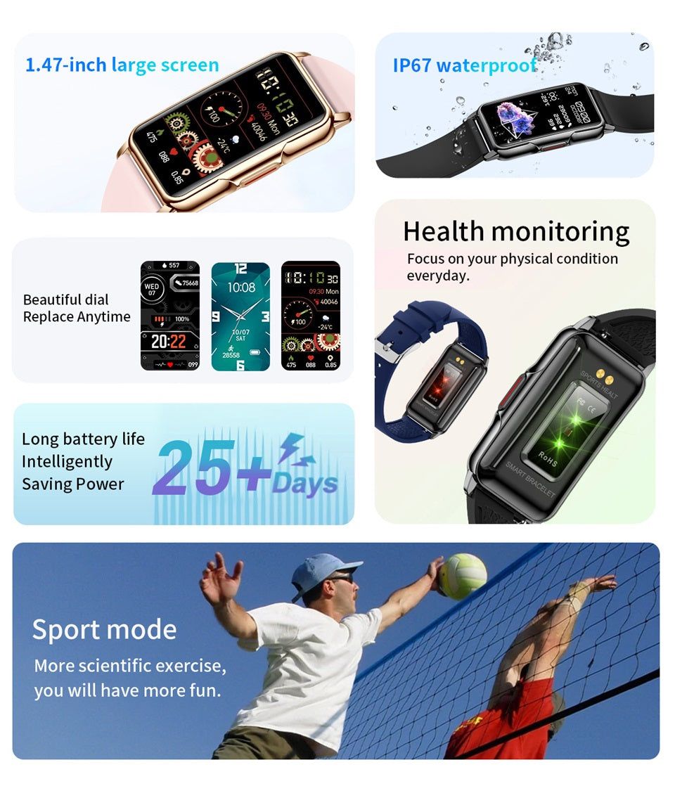 Gizmo Gadgets multi-function fitness smart watch with 1.47-inch screen and health monitoring features