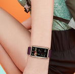 Close-up of a multi-function fitness smart watch displaying heart rate and activity tracking features
