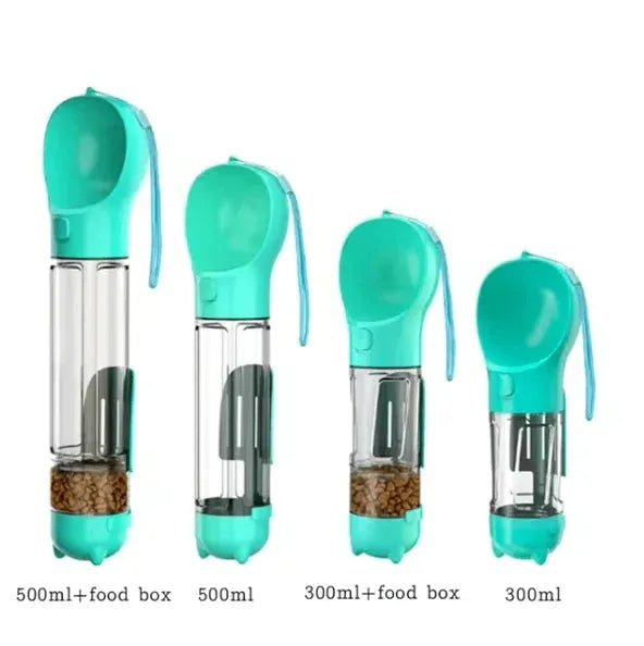 Gizmo Gadgets portable dog water bottle with food storage, ideal for outdoor adventures with pets