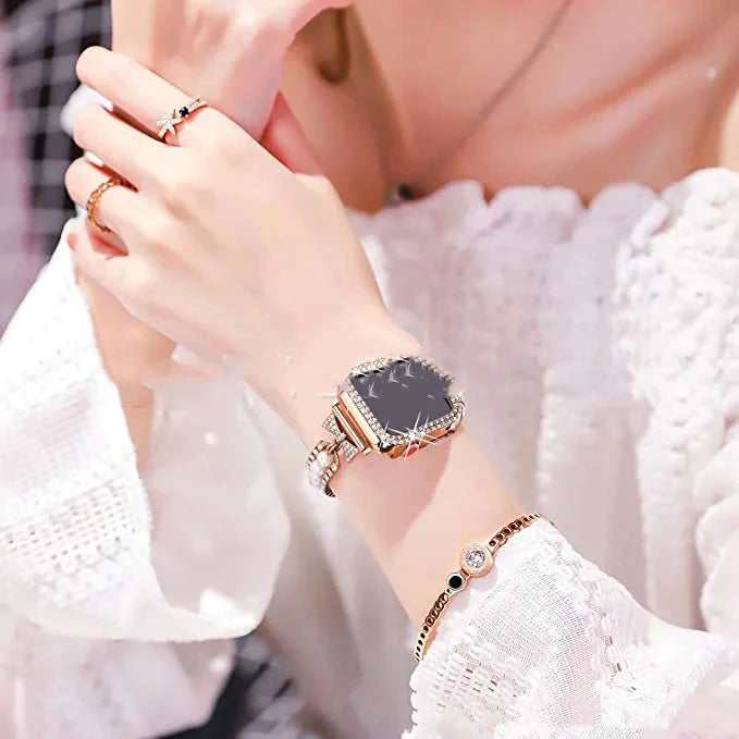 適用於 Apple Watch 的智慧手錶珍珠錶帶