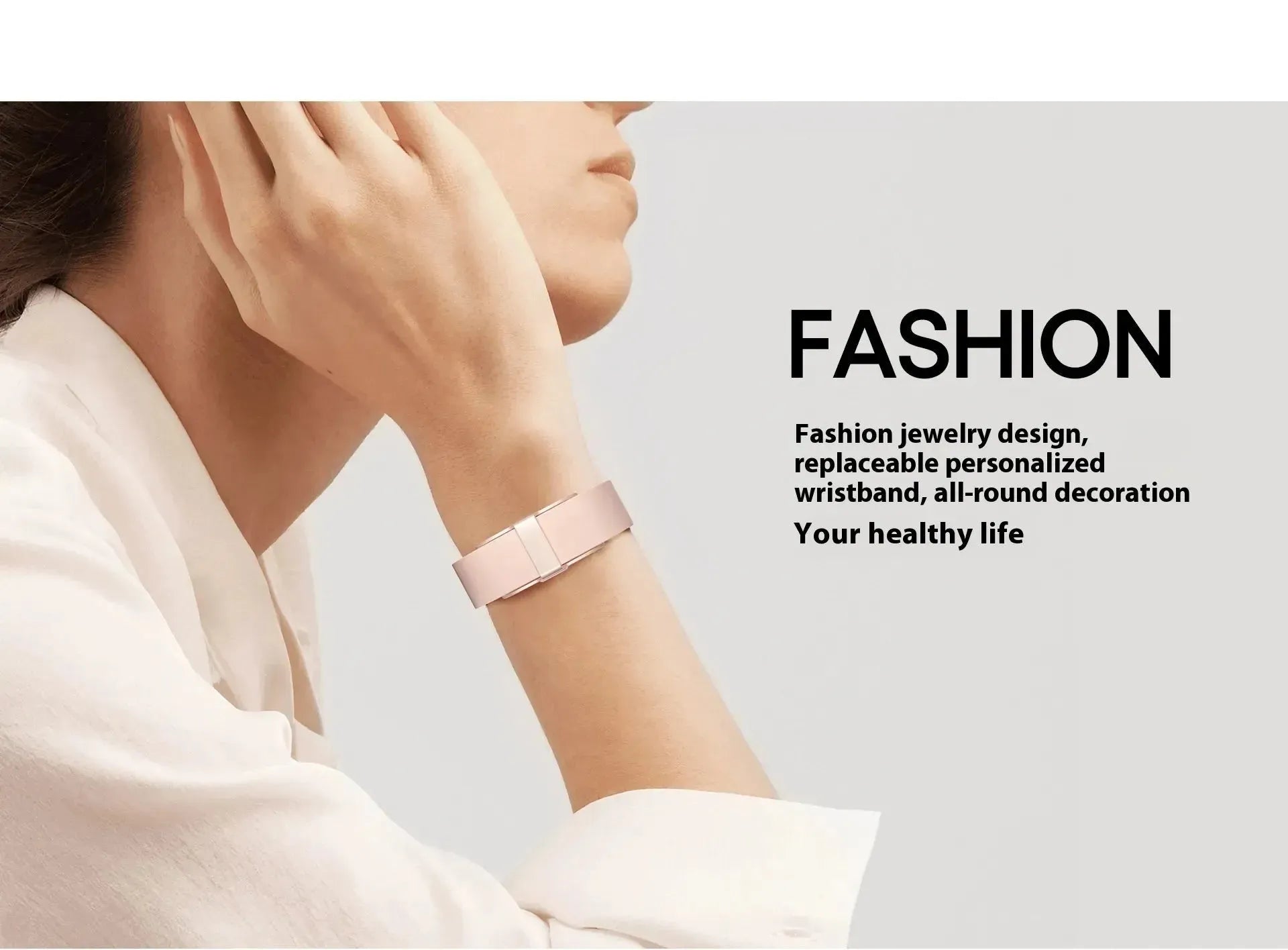 Stylish pink wristband from Gizmo Gadgets as smart sports bracelets for fitness and fashion accessories