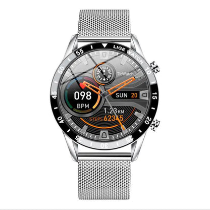 waterproof  Smart Watch with Stainless Steel Mesh Band and Health Tracking Features
