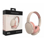 Gizmo Gadgets Wireless Bluetooth Headphones in Pink and Beige with Stylish Design and Packaging