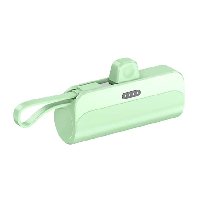 Gizmo Gadgets Wireless Capsule Mini Power Bank in Green with Portable Design for On-the-Go Charging