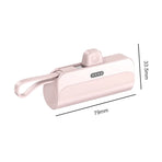Gizmo Gadgets wireless capsule mini power bank in pink with compact design and built-in strap for portability